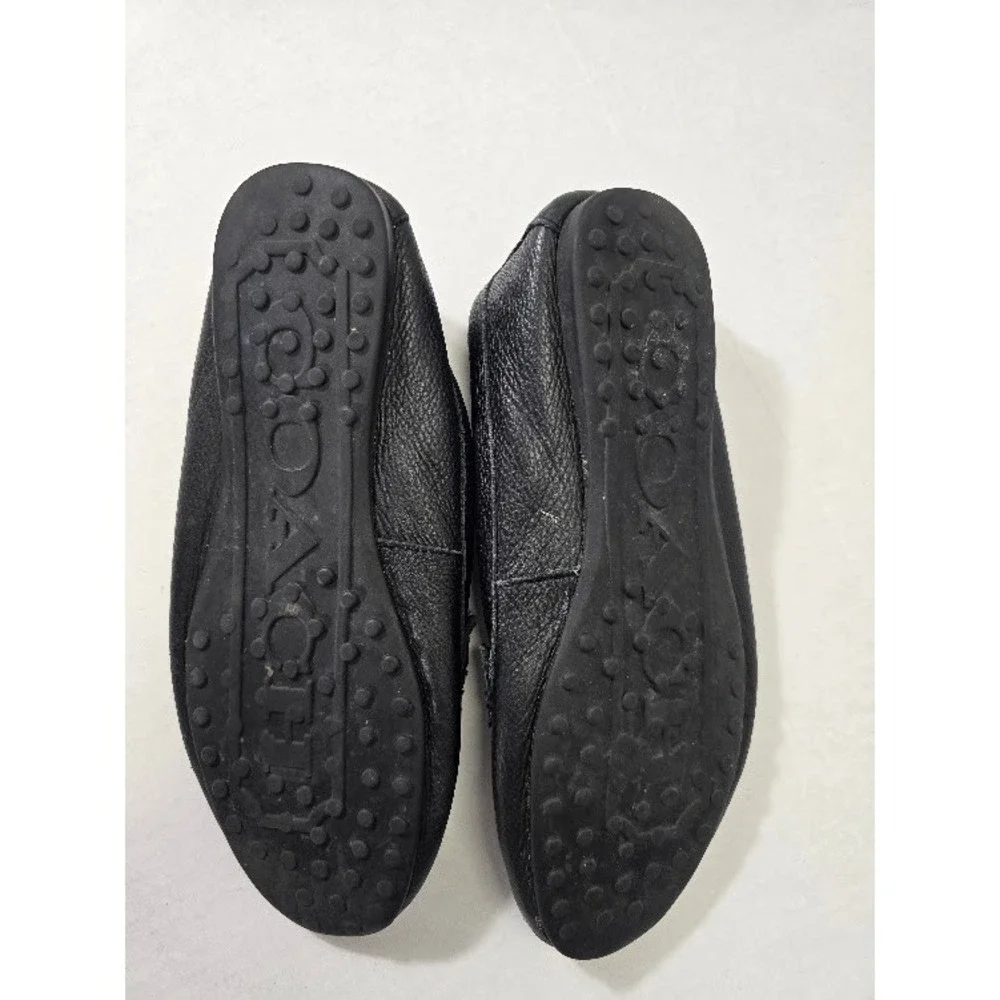 Coach Fredrica Loafers Womens 8.5B Black Pebbled Leather Driving Flats